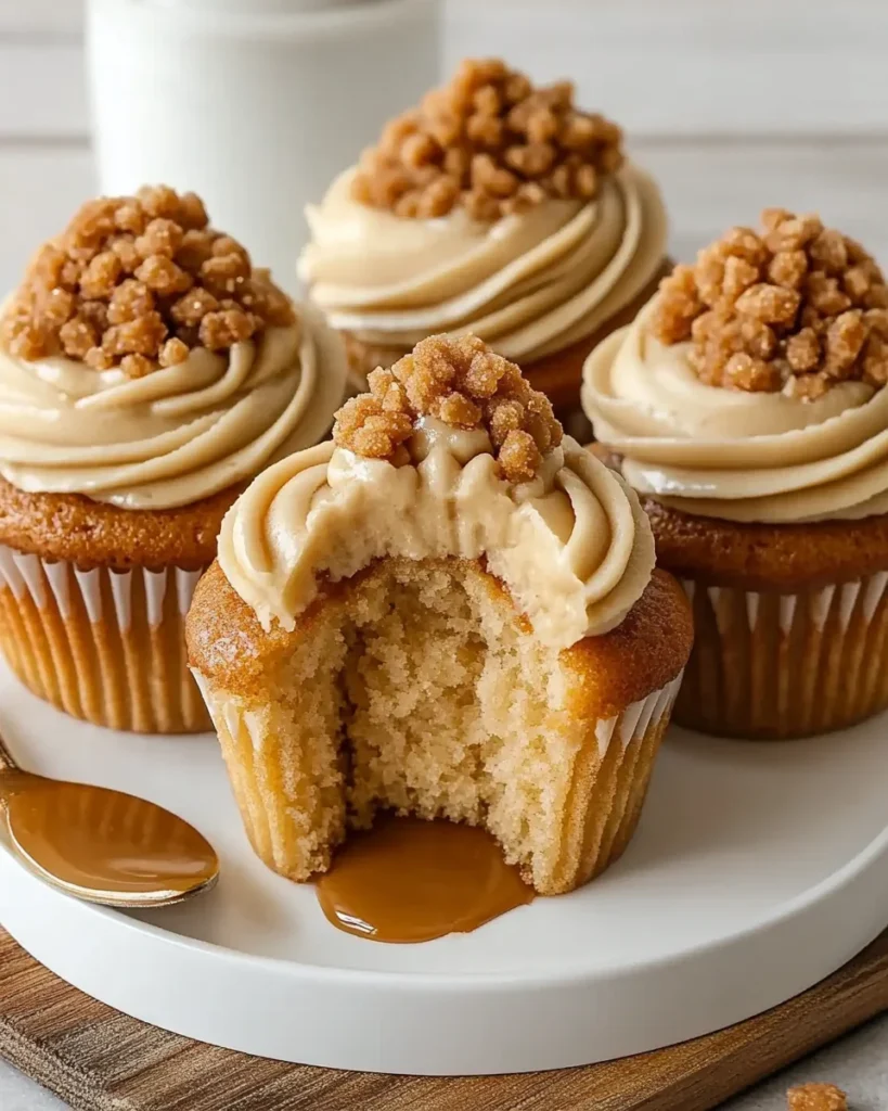Churro Caramel Crunch Cupcakes