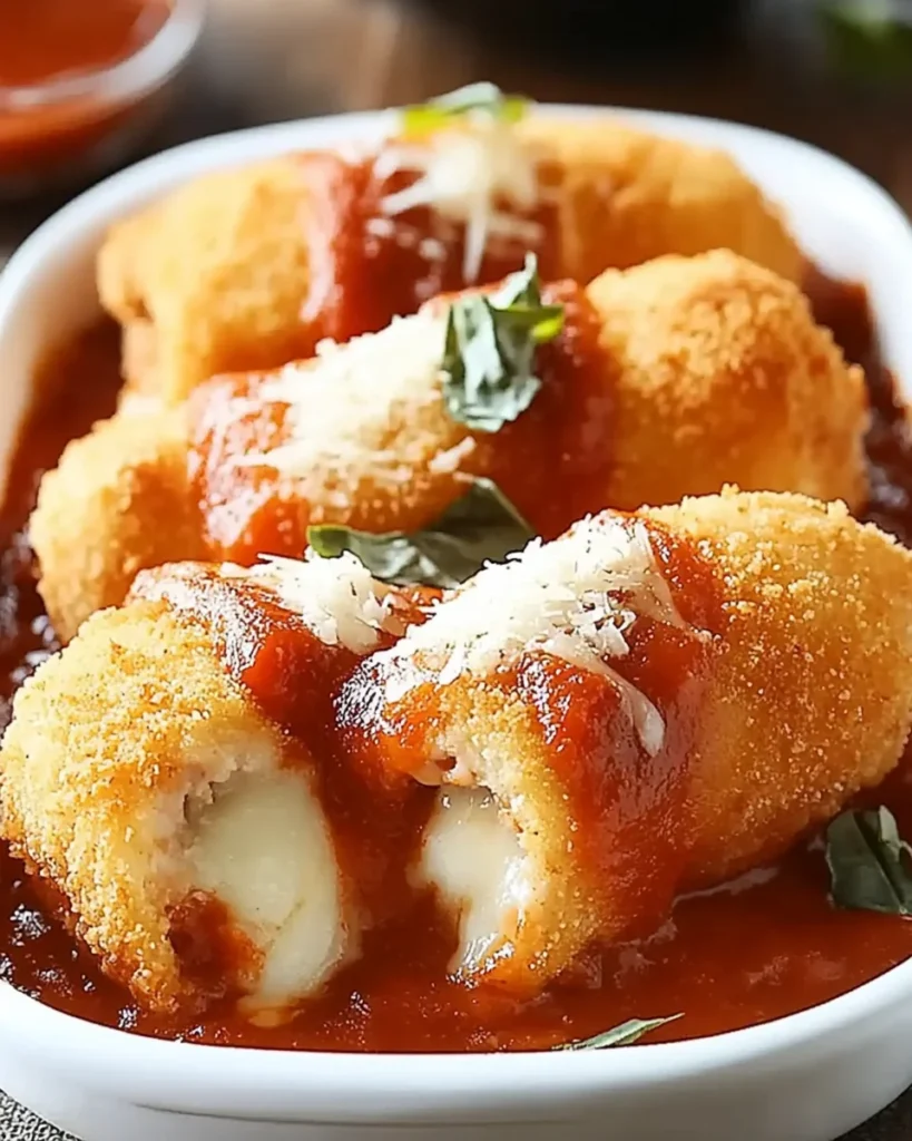 Crispy Chicken Parmesan Rolls