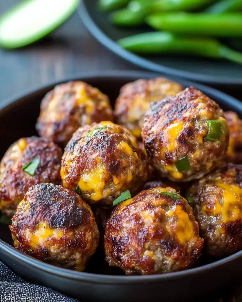 Grilled Jalapeño Cheddar Meatballs