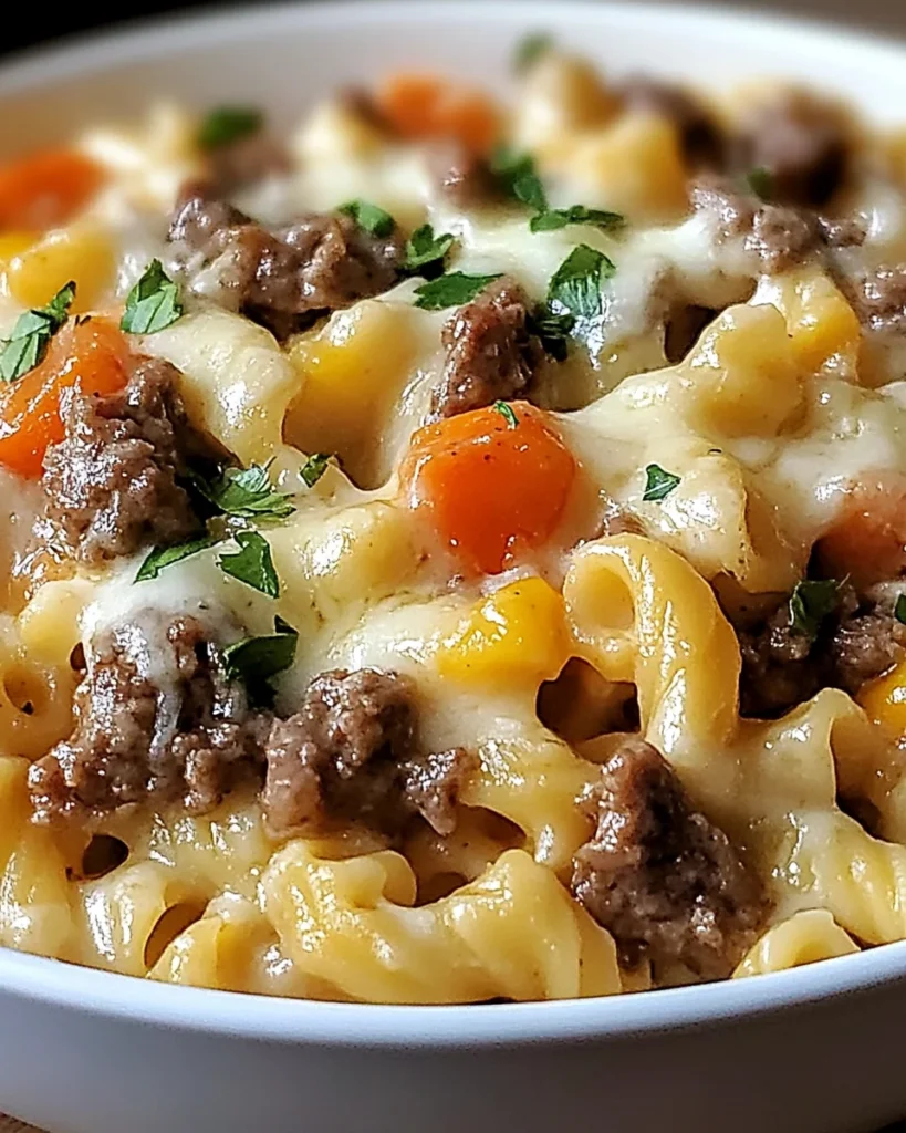 Philly Cheese Steak Pasta Dish
