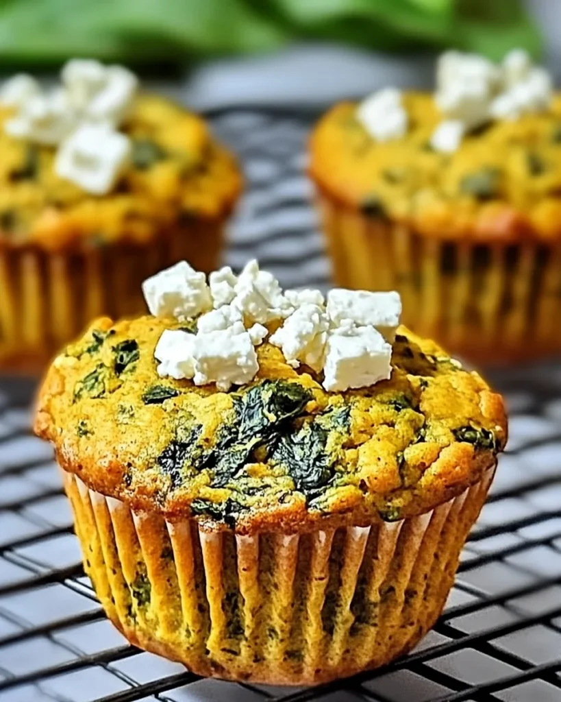 Pumpkin Spinach and Feta Muffins