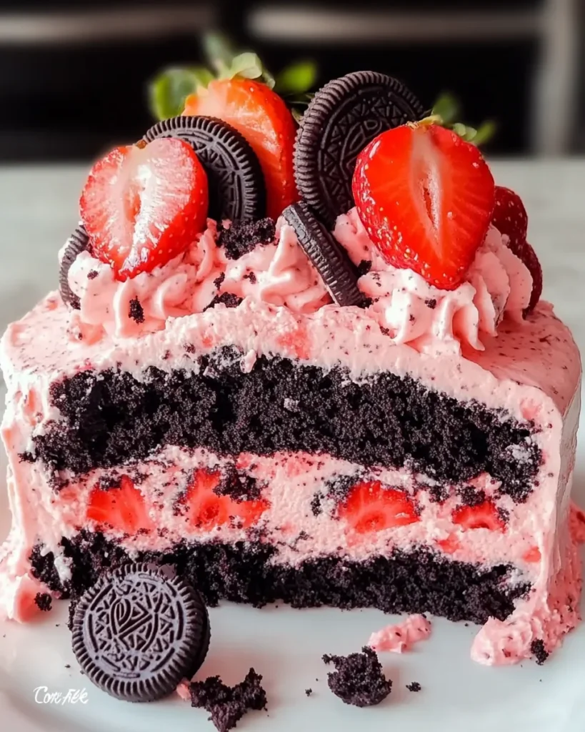 Strawberry Cake with Oreo CVanilla Extract (Alcohol-Free)ble and Cookies n' Cream Icing