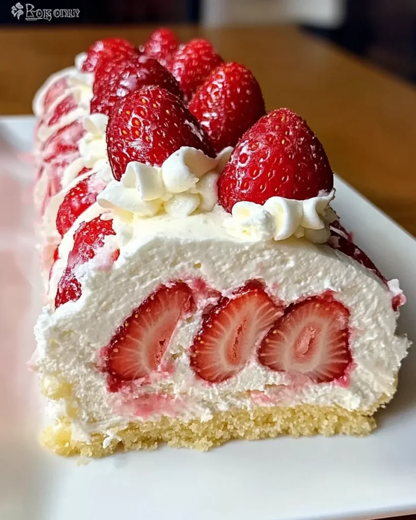 Strawberry Shortcake Cheesecake Dessert Roll