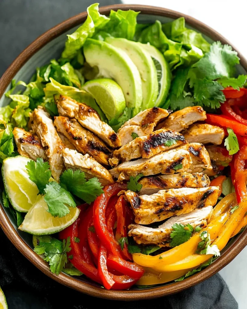Grilled Chili Lime Chicken Fajita Salad