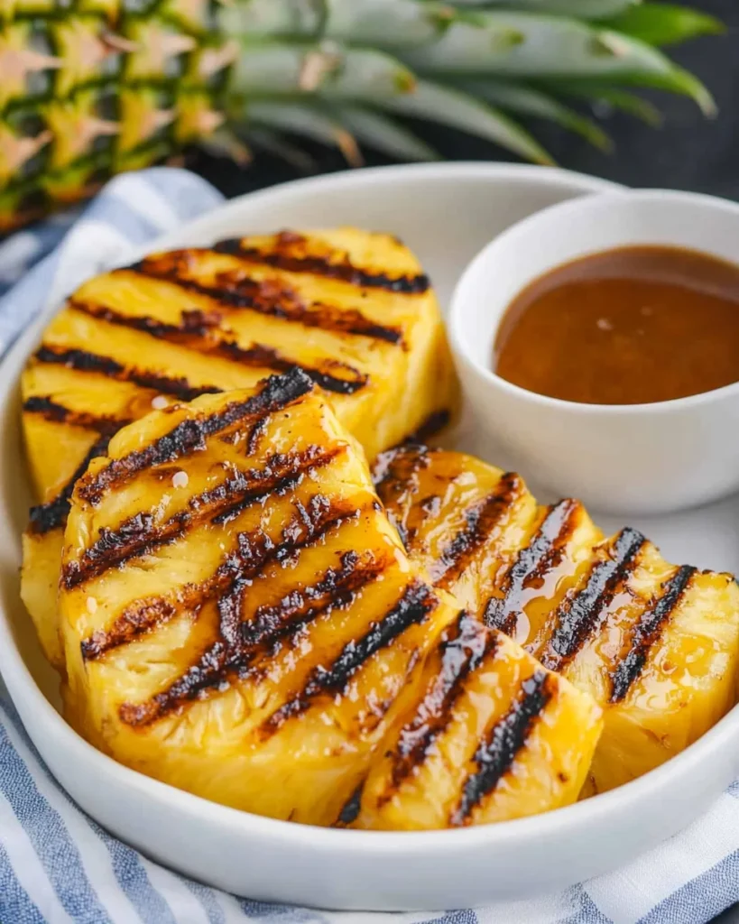 Grilled Pinapple with Cinnamon Honey Drizzle