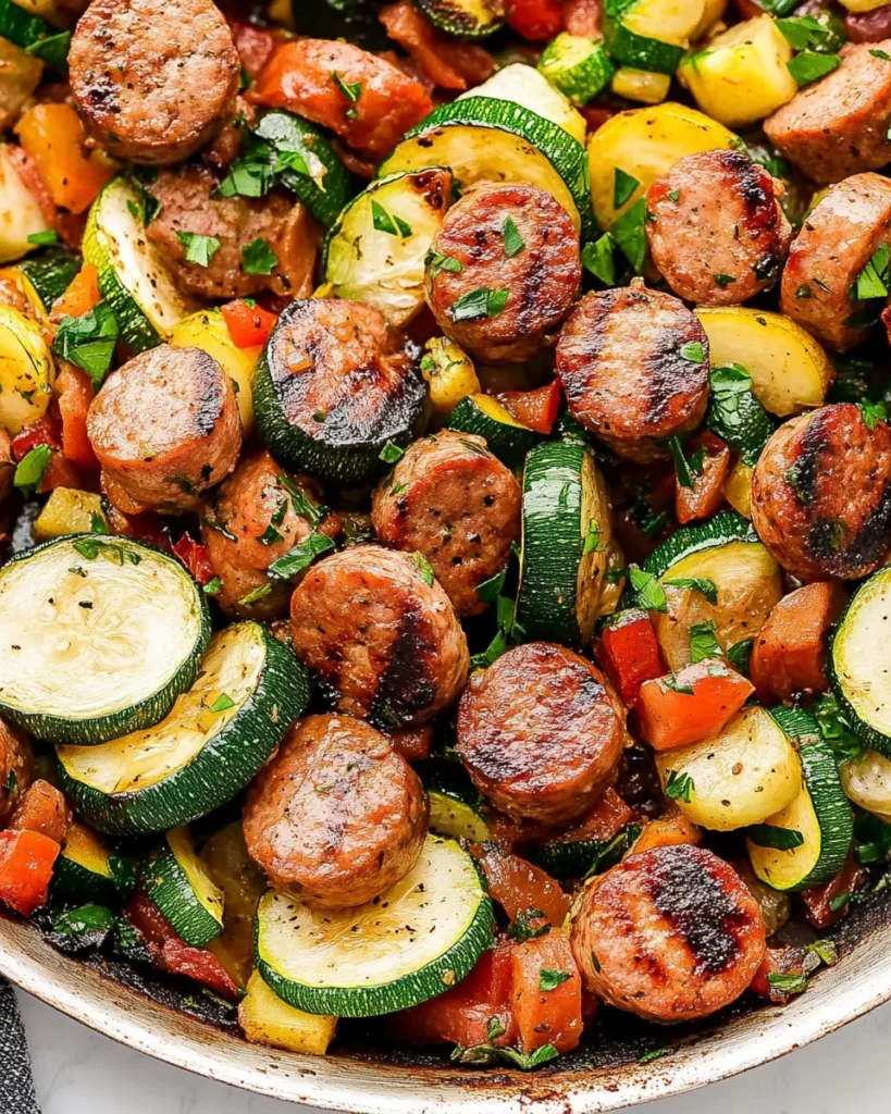 Skillet Sausage and Zucchini