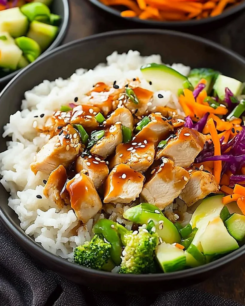 Teriyaki Grilled Chicken and Veggie Rice Bowls
