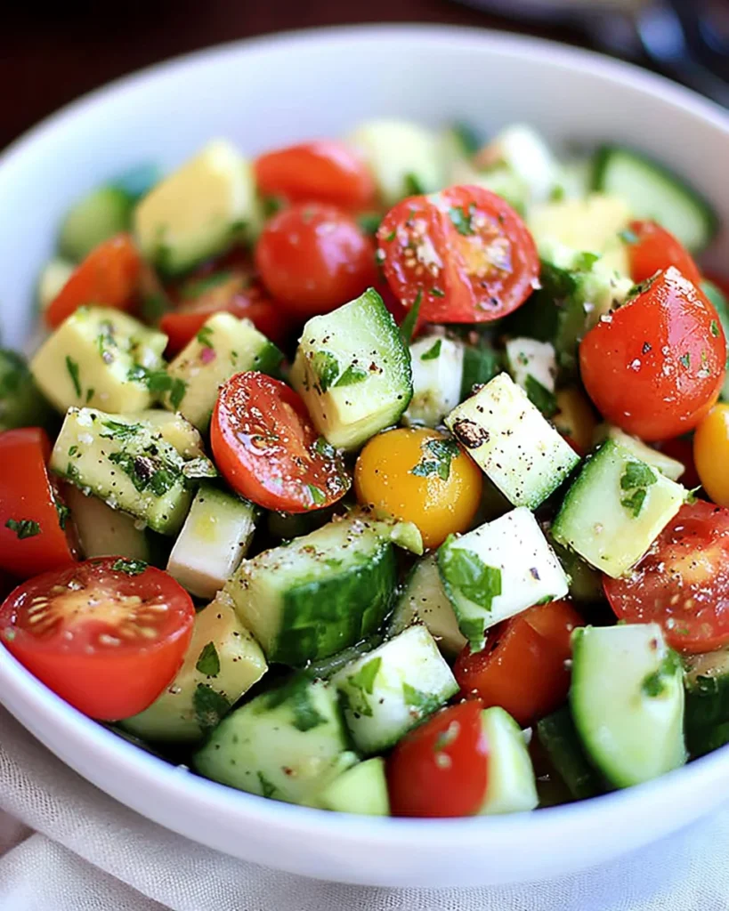 Tomato, Cucumber, Avocado Salad