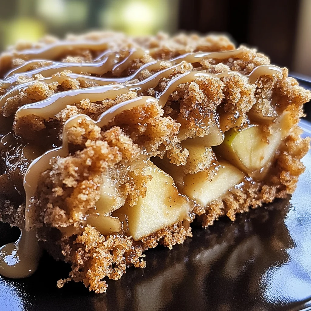 Apple Crumb Cake with Cinnamon Apple Drizzle