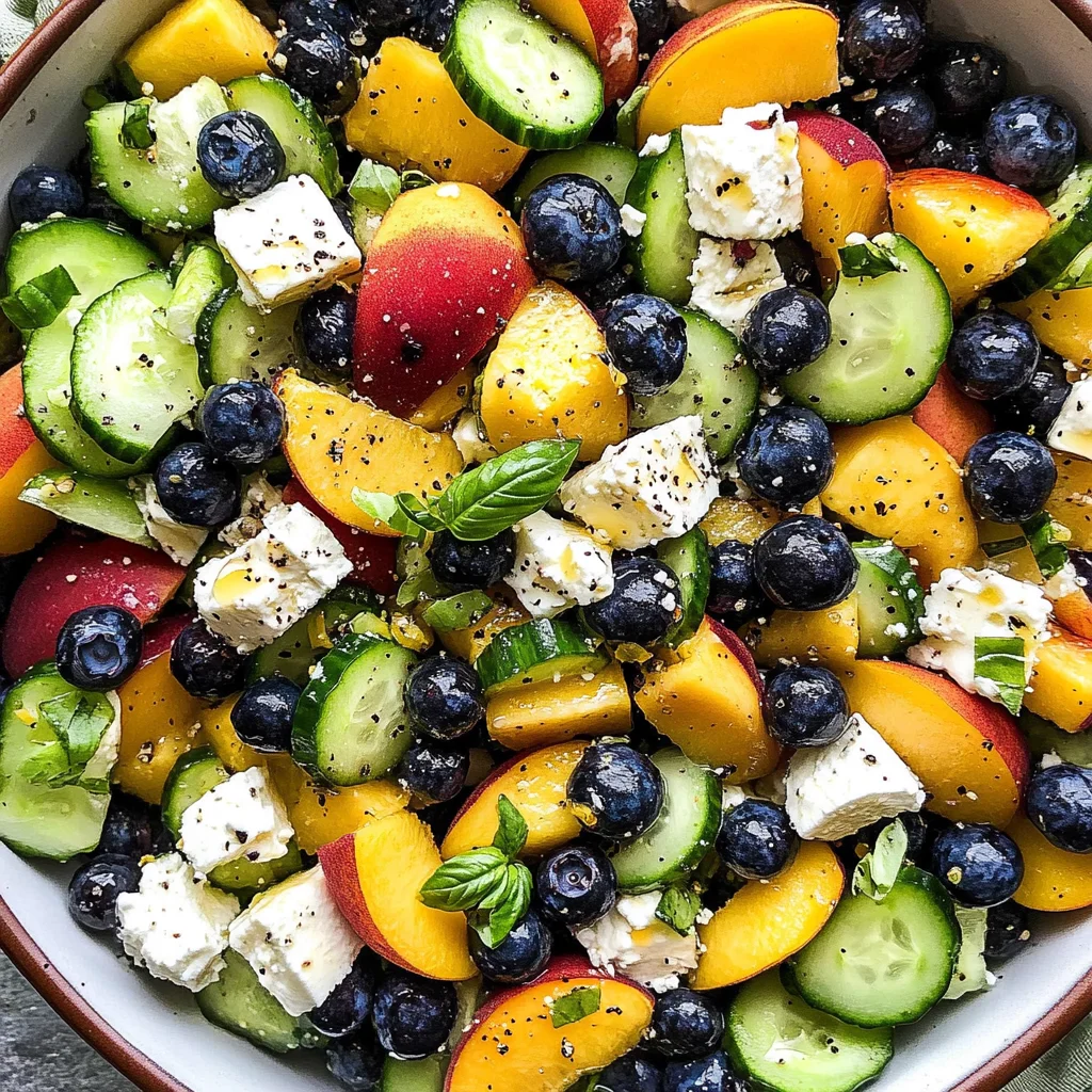 Blueberry Peach Feta Salad