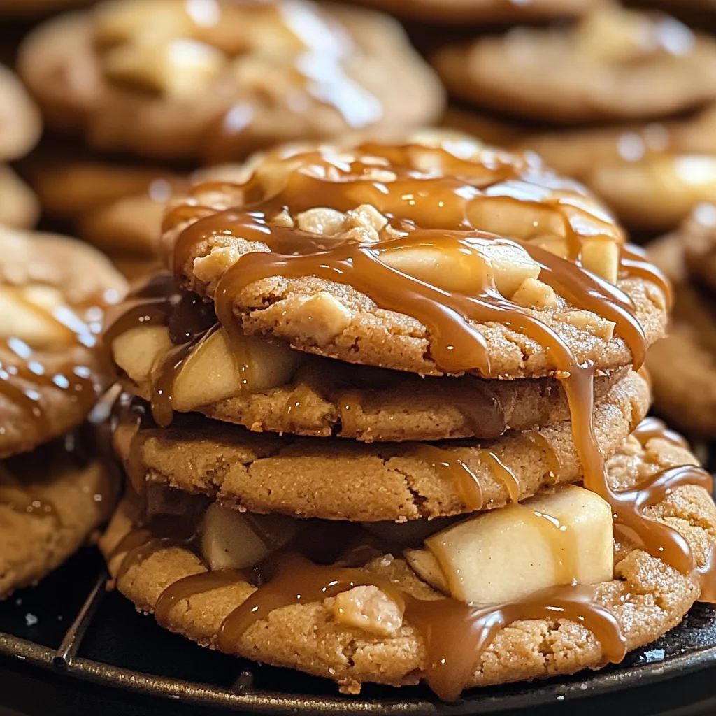 Caramel-Drizzled Apple Cinnamon Cookies