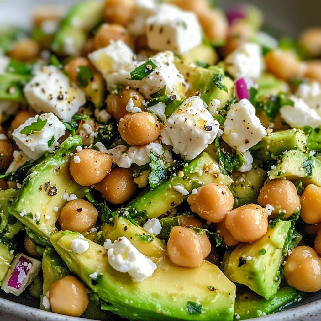 Chickpea Feta Avocado Salad