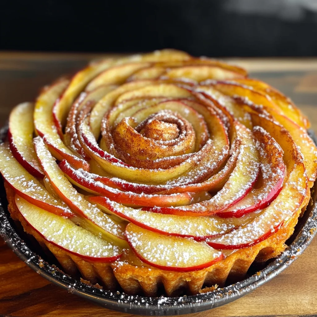 Cinnamon Roll Apple Rose Tart