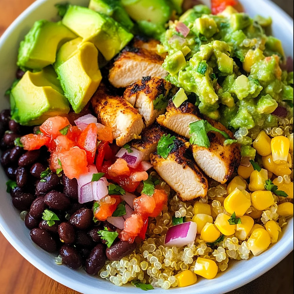 Grilled Chicken Burrito Bowls with Avocado Salsa
