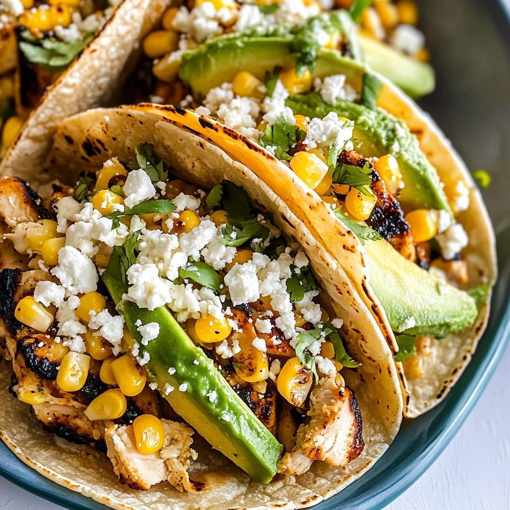 Mexican Street Corn Chicken Tacos