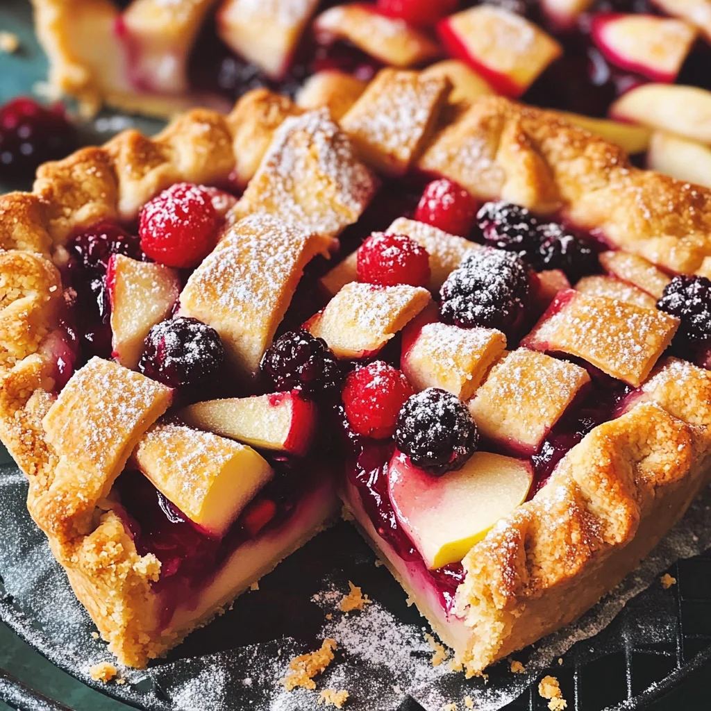 Mini Shortbread Pie with Berry & Apple Filling