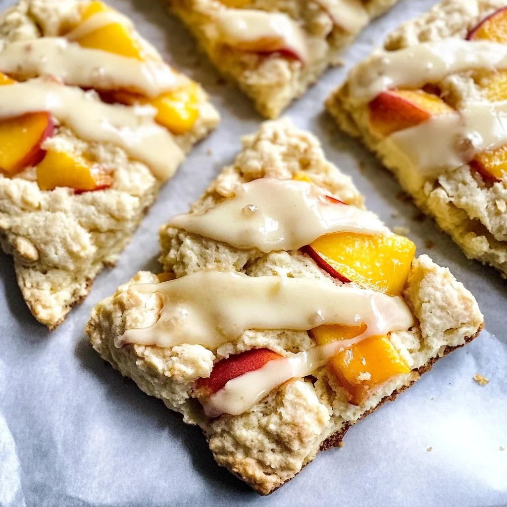 Peach Scones with Honey Vanilla Glaze