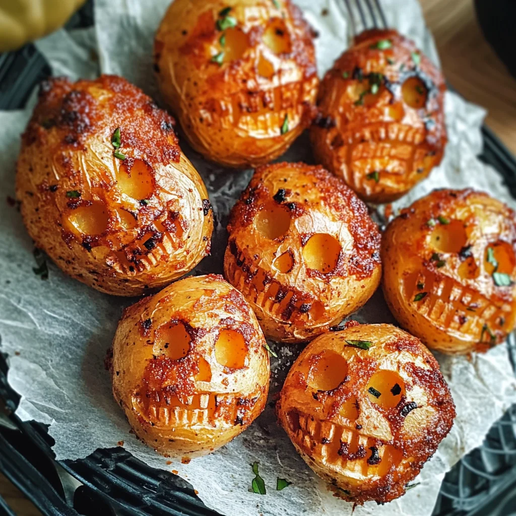 Spooky Halloween Skull Potatoes