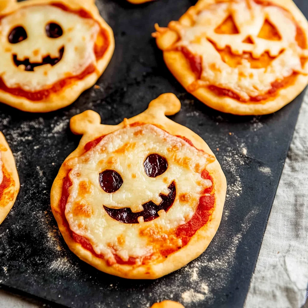 Easy Mini Halloween Pizzas