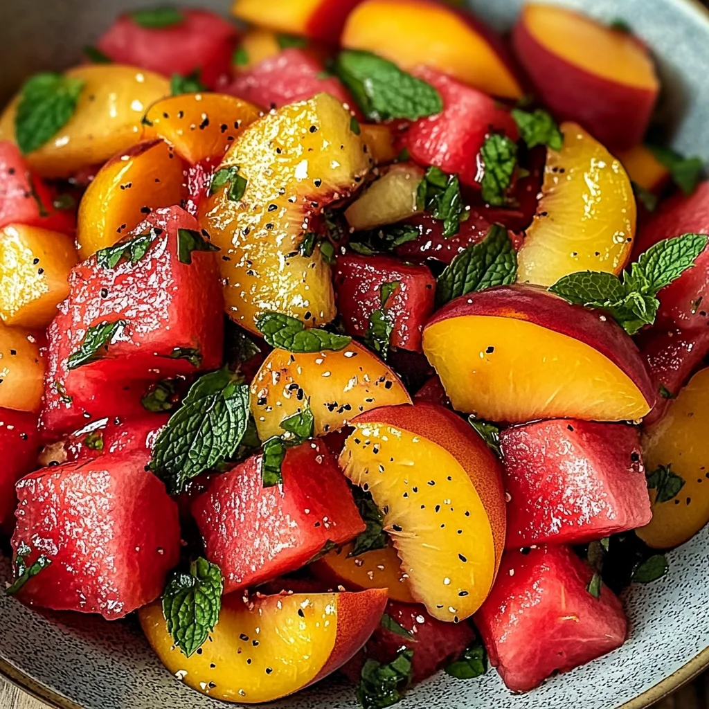 Easy Summer Peach Watermelon Salad