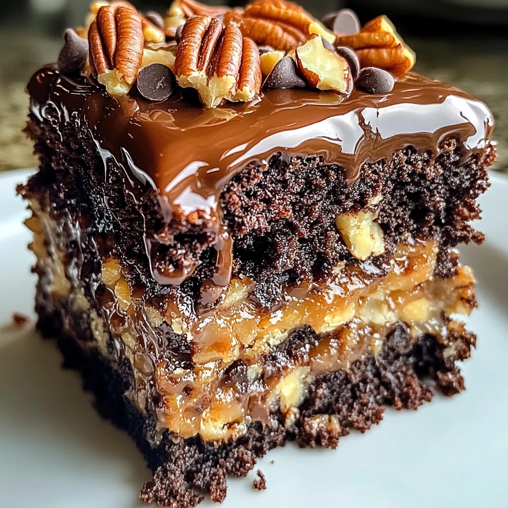 German Chocolate Poke Cake