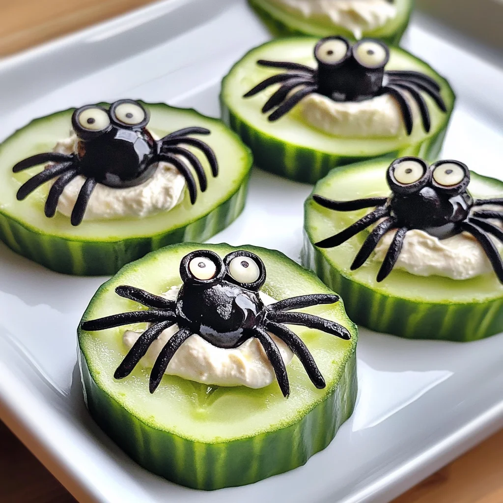 Keto Spider Cucumber Appetizer Bites
