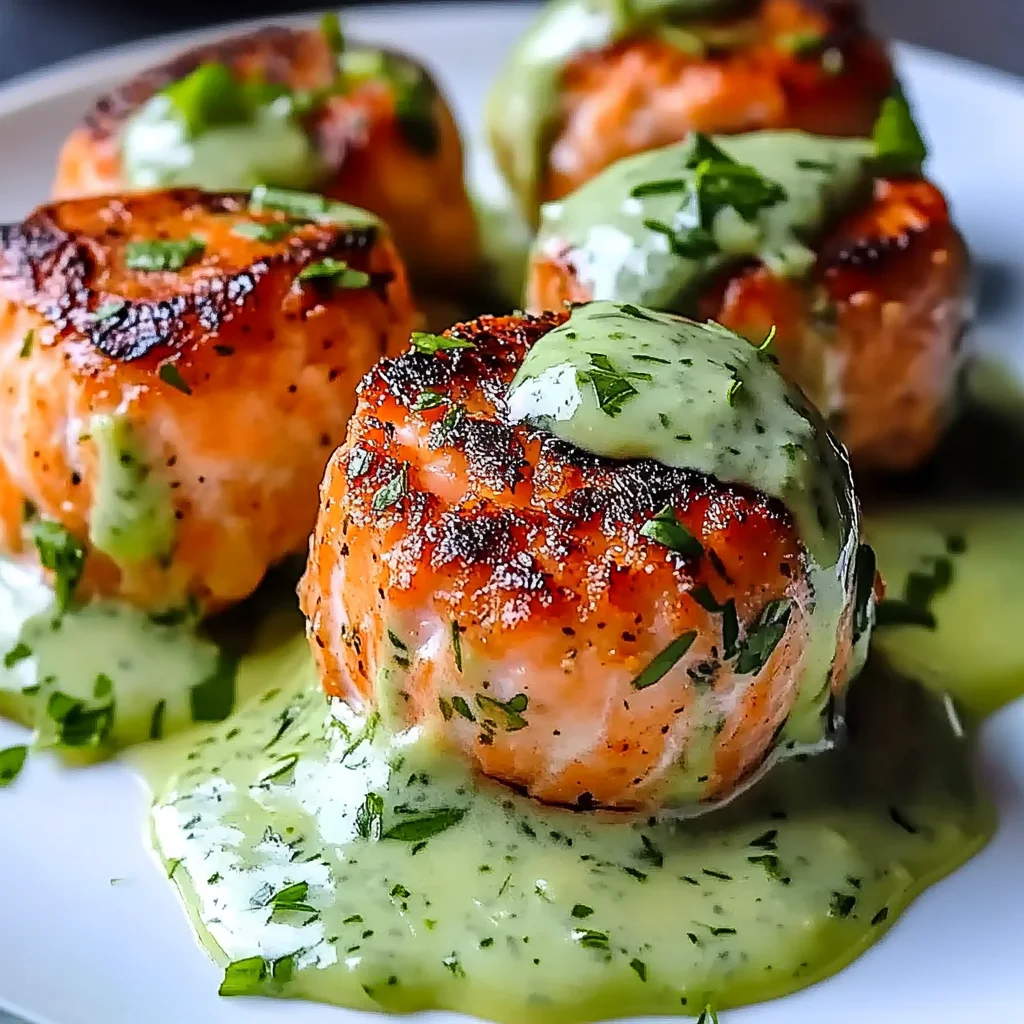 Salmon Balls with Creamy Avocado Sauce: Healthy Dinner Ideas