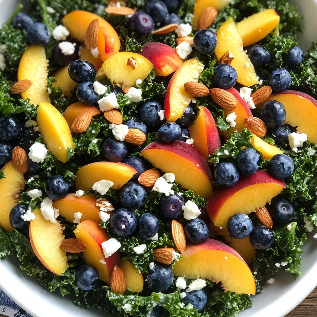 Summer Peach & Blueberry Kale Salad