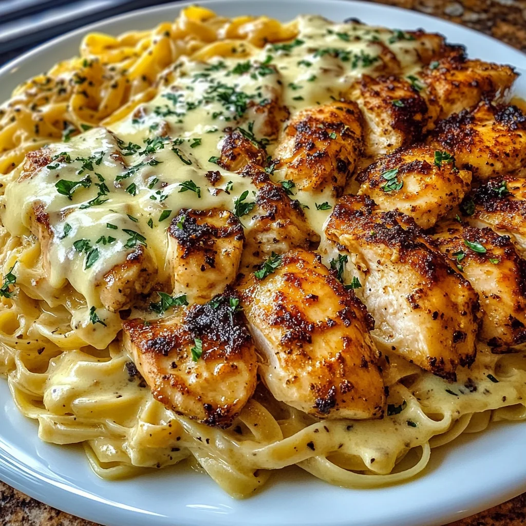 Cajun Garlic Butter Chicken with Creamy Mozzarella Linguine