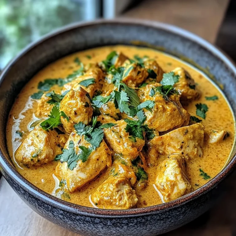 Coconut-Spiced Chicken Curry with Garlic Naan & Golden Fries
