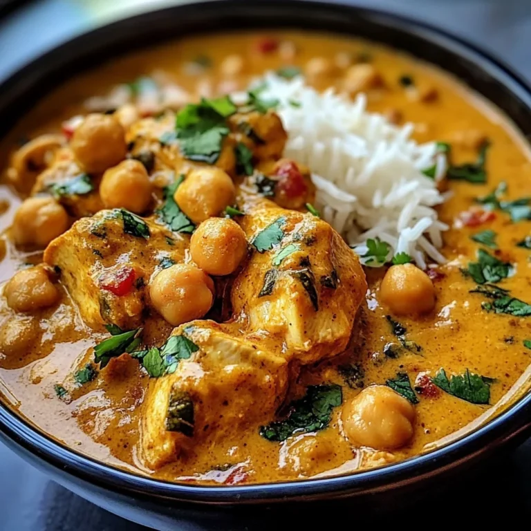 Coconut Chicken & Chickpea Curry with Garlic Naan