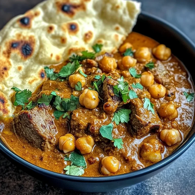 Coconut Lamb Curry with Chickpeas and Garlic Naan