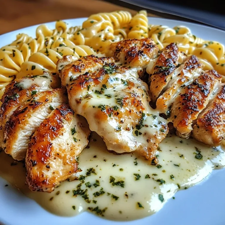 Creamy Parmesan Chicken with Twisted Pasta and Garlic Sauce