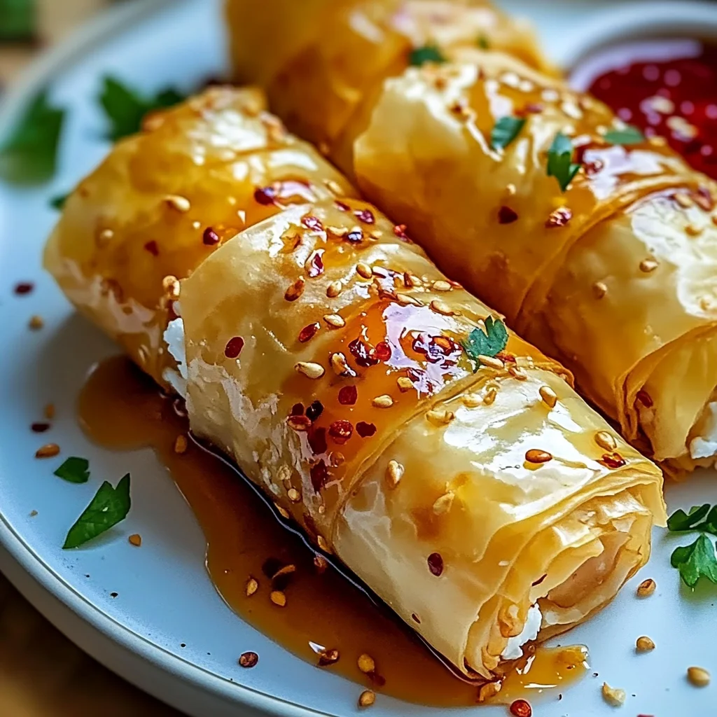 Feta Rolls with Chili Honey