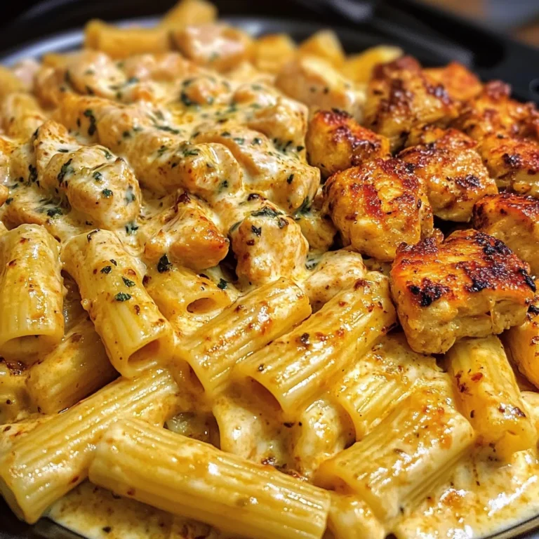 Garlic Cajun Chicken Cheesy Rigatoni in Velveeta Cream Sauce